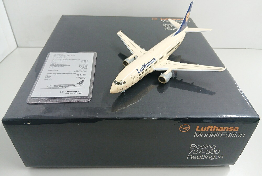 【中古】 その他 完成品(航空機) 民間機 1/200 ヘルパプレミアム B737-300 ルフトハンザ・エクスプレス D-ABXT 【C】 外箱多少傷み 機体変色 ※商品の性質上、多少の塗装ムラ等はご了承ください。|ホビーランドぽち 店