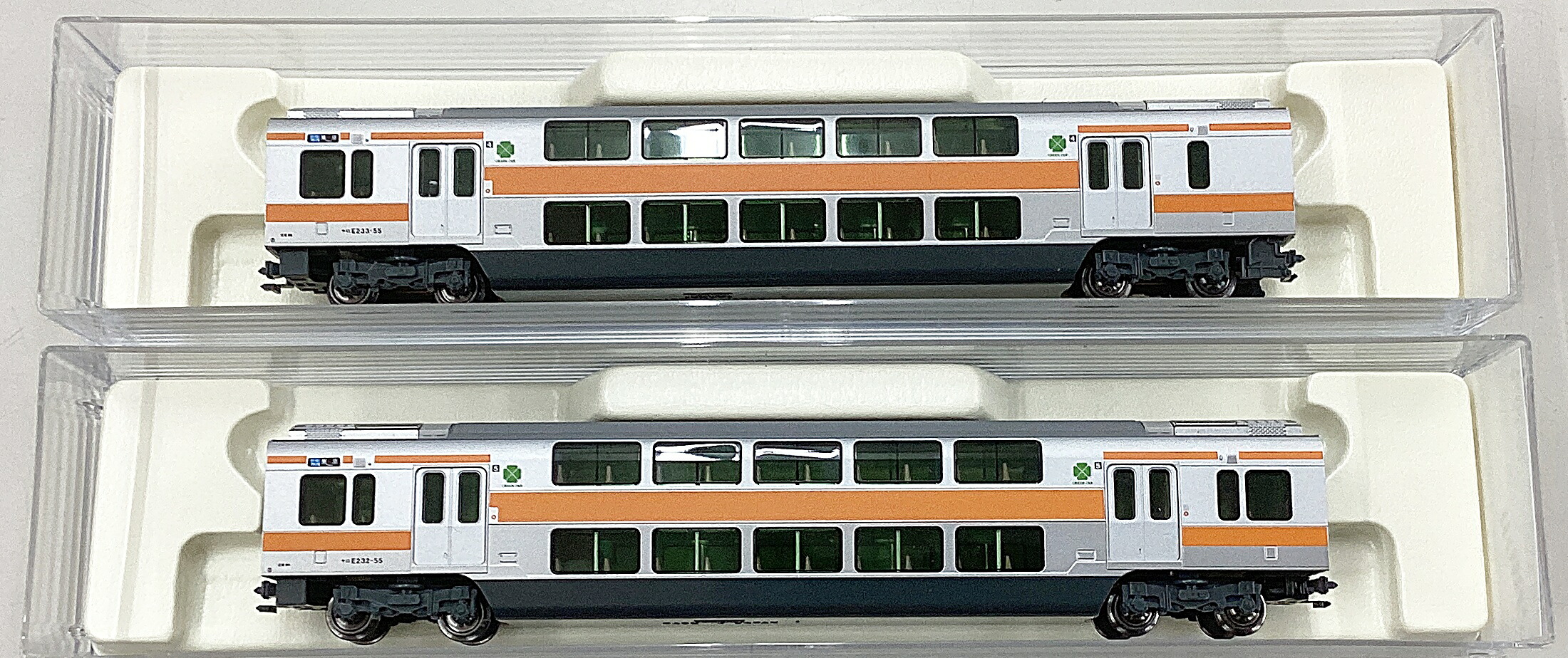 【中古】Nゲージ その他 鉄道模型 KATO 10-2078/2079 セットばらし2両組 サロE233-55+サロE232-55 【A´】 車両のみ KATO製アクリルケースに収容 |ホビーランドぽち 店