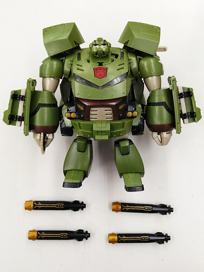 【中古】 その他 トランスフォーマー ハズブロ(Hasbro) トランスフォーマー アニメイテッド LEADER CLASS BULKHEAD(リーダークラス バルクヘッド) 【ジャンク】 ※内容物は画像の通りです※傷・使用感有※塗装難有※動作OK(電池付属無し)｜ホビーランドぽち　店