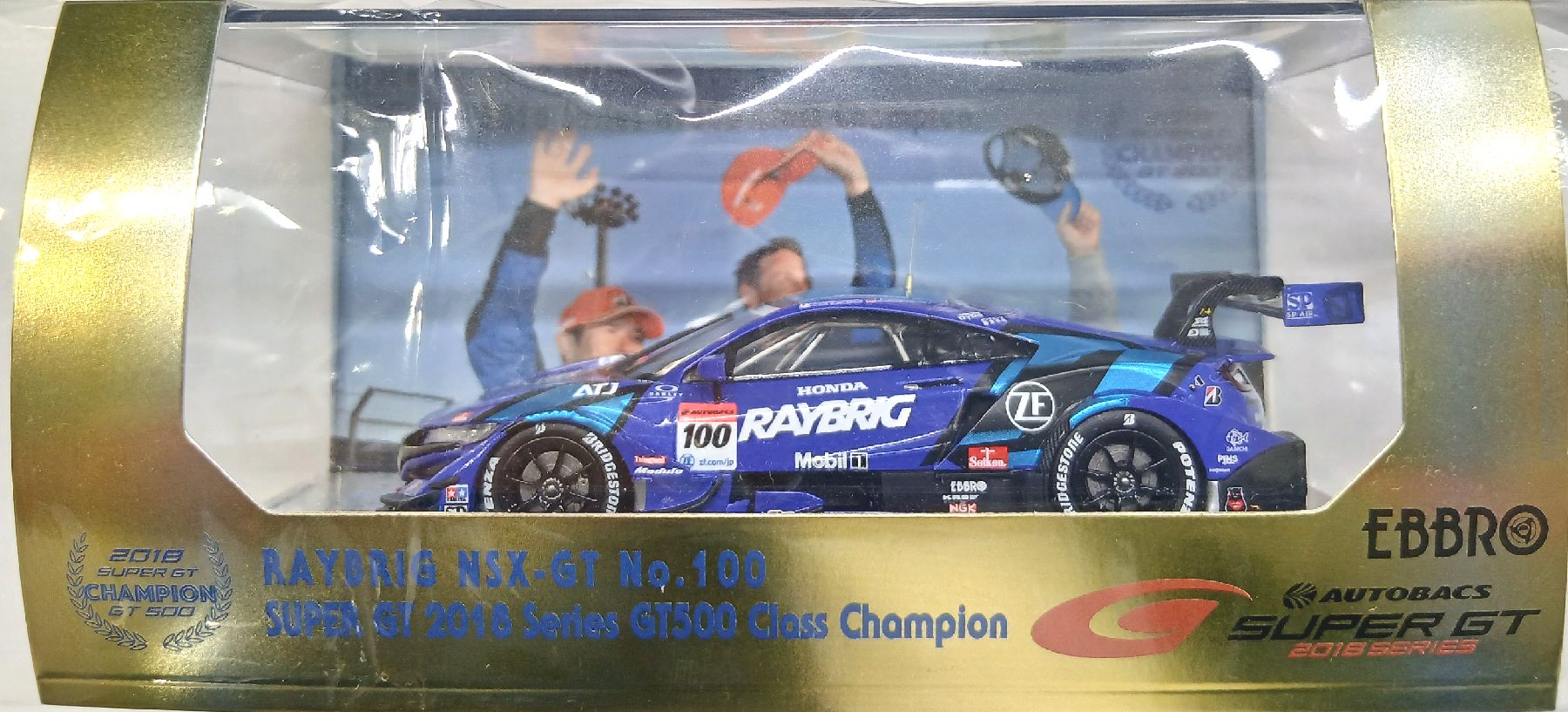 【中古】 その他 スケールミニカー(1/43) エブロ 45621 SUPER GT 2018 GT500 Champion Car RAYBRIG NSX-GT No.100 【C】 開封済/パッケージ傷み｜ホビーランドぽち　店
