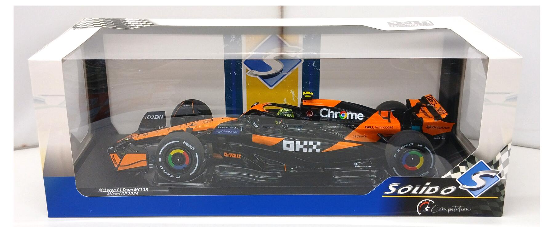 【中古】1/18 その他 S1814201 マクラーレン F1 チーム MCL38 マイアミGP 2024 L.ノリス 【A&acute;】 ※未開封・外箱に若干の傷みあり・商品の性質上多少の塗装ムラ等はご容赦ください｜ホビーランドぽち　店