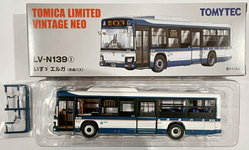 【中古】1/64 TOMYTEC(トミーテック) トミカリミテッドヴィンテージNEO LV-N139l いすゞエルガ (京成バス) 【B】 外箱多少傷み、パーツ未使用　※メーカー出荷時から塗装ムラ等はご容赦ください。｜ホビーランドぽち　店