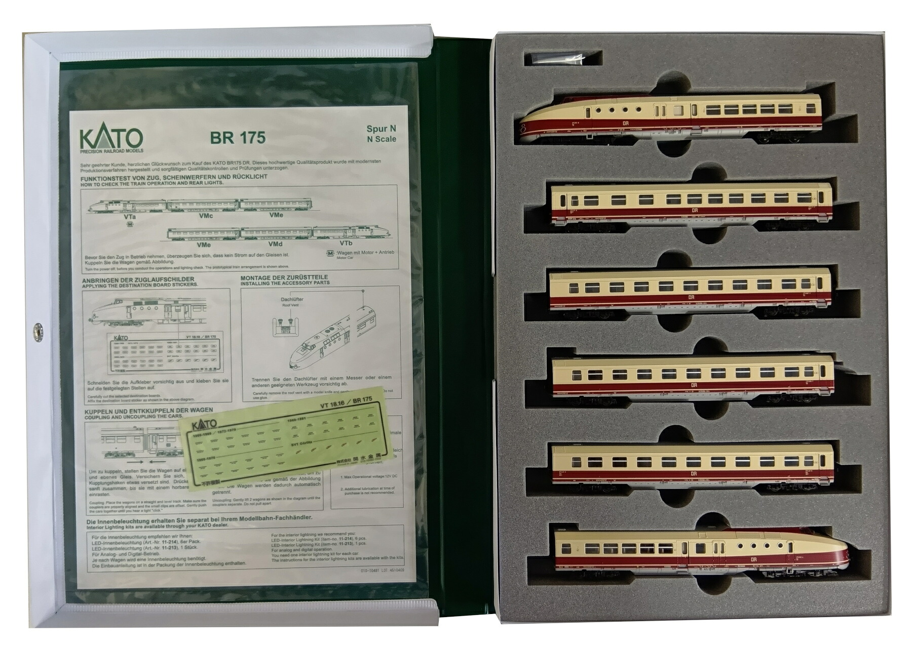 【中古】Nゲージ KATO(カトー) 外国型車両 KATO 10-745-1 BR 175 DR 6両セット 【A&acute;】 外スリーブ傷み エラー未対策｜ホビーランドぽち　店