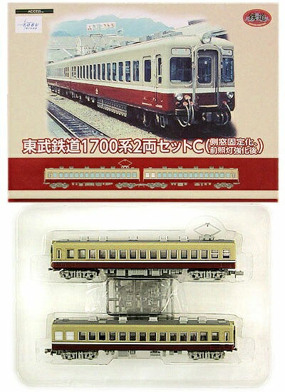 【中古】ジオコレ TOMYTEC(トミーテック)  <br>(K340-K341) 鉄道コレクション 東武鉄道1700系 2両セットC (側窓固定化、前照灯強化後) <br>【A´】 <br>外箱傷み　メーカー出荷時からの塗装ムラ等はご容赦ください。