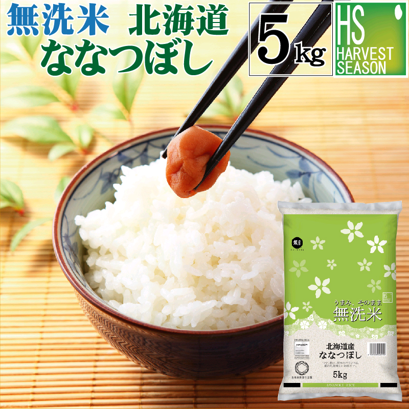 米 お米 ななつぼし 無洗米 5kg 北海道産 令和4年産 特A＜※9 28最終発送＞