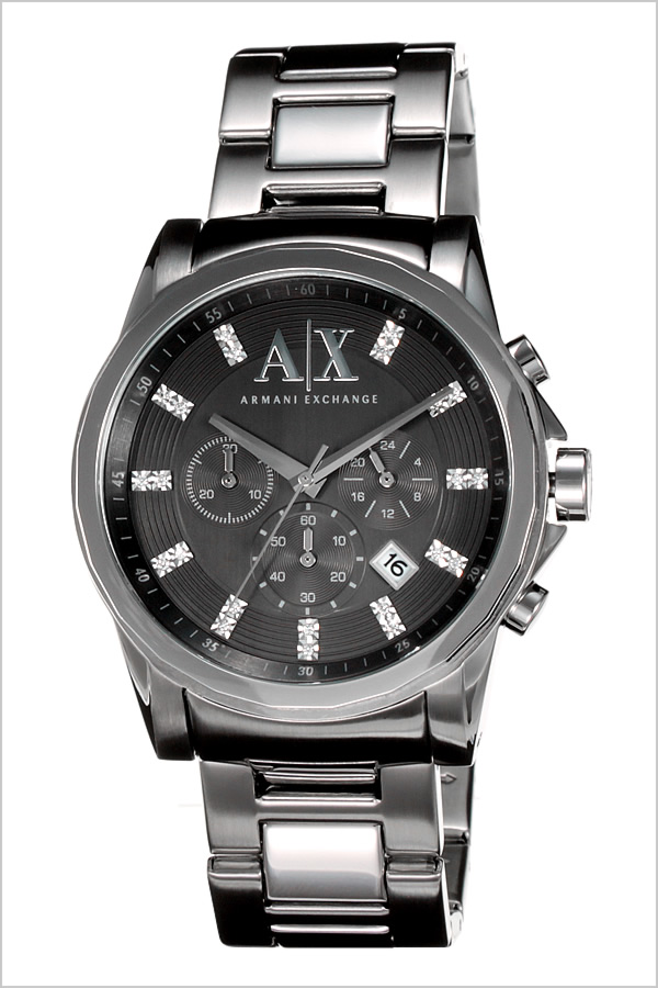 Armani Exchange Watch ArmaniExchange Clock Armani Exchange Watch  ArmaniExchange Watch Men Black Silver AX2092 [Daddy AX Armani Clock  Business Casual    
