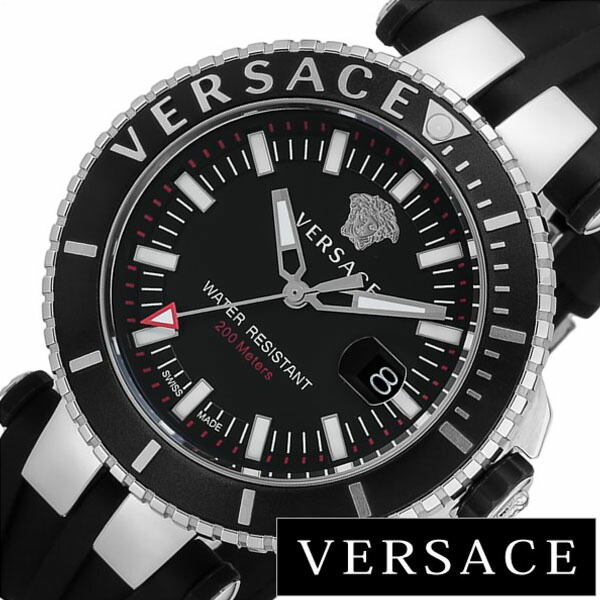 楽天市場 ヴェルサーチ 腕時計 Versace 時計 ヴェルサーチ 時計 Versace 腕時計 ベルサーチ Vレース ダイバー V Racediver メンズ ブラック Vak 人気 ブランド イタリア 革 レザー シルバー プレゼント ギフト 新生活 腕時計 専門店ハイブリッドスタイル