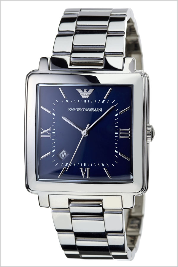 emporio armani watch silver and blue