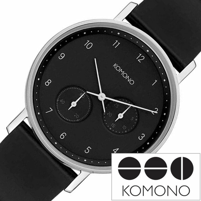 コモノ 腕時計 Komono 時計 Komono 腕時計 コモノ 時計 ワルサー Walther レディース ブラック Kom W4035 高校生カップル 彼氏 彼女 お揃い かわいい おしゃれ 革 レザー ベルト シンプル 丸 ラウンド ブランド スモールセコンド プレゼント ギフト Siteleco Fr