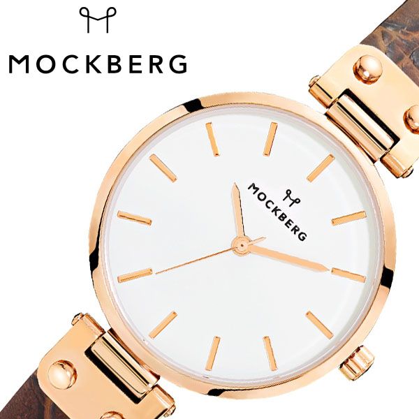 モックバーグ 腕時計 MOCKBERG 時計 Original レディース ホワイト MO126 正規品 人気 ブランド 女性用 彼女 妻 嫁 上品 かわいい 薄型 アクセ シンプル 革 ローズゴールド プレゼント ギフト