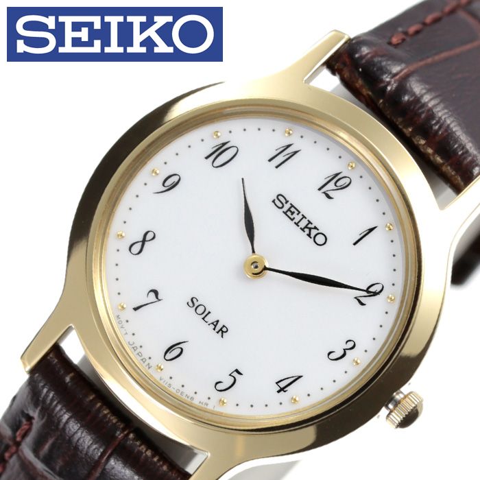 宅送 セイコー 腕時計 レディース ソーラー Seiko 時計 レディース ホワイト Sup370p1 人気 ブランド 防水 高級 革ベルト レザー ソーラー 可愛い かわいい 小さめ 海外 限定 シンプル アンティーク レトロ オシャレ おすすめ 仕事 プレゼント ギフト