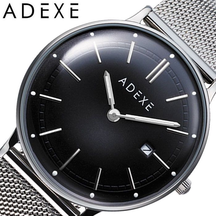 楽天市場 当日出荷 アデクス 腕時計 Adexe 時計 グランデ Grande メンズ ブラック 46a T02 正規品 人気 ブランド 流行 インスタ 映え オシャレ ファッション お揃い ペア おそろい 北欧 上品 シンプル スーツ プレゼント ギフト 新生活 腕時計専門店