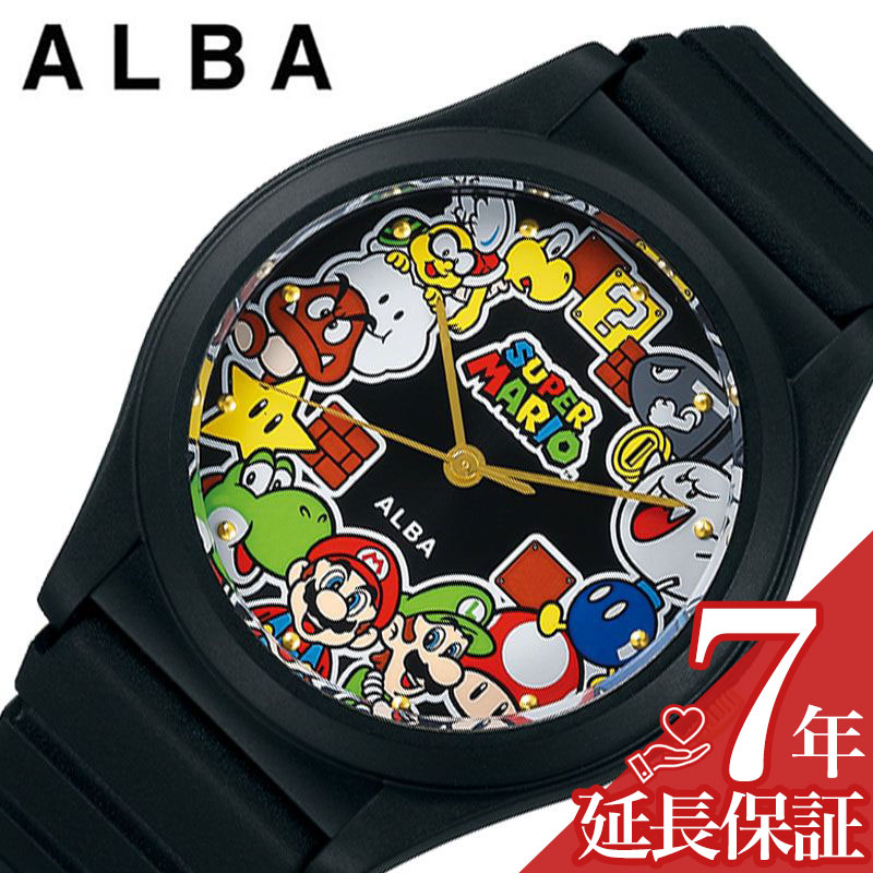最先端 楽天市場 Seiko 腕時計 セイコー 時計 アルバ Alba ユニセックス メンズ レディース ブラック Acck429 スーパーマリオ コラボ 正規品 人気 ブランド マリオ Super Mario 集合 キャラクター ゲーム 防水 おしゃれ 個性的 カジュアル 誕生日 バースデー 記念日