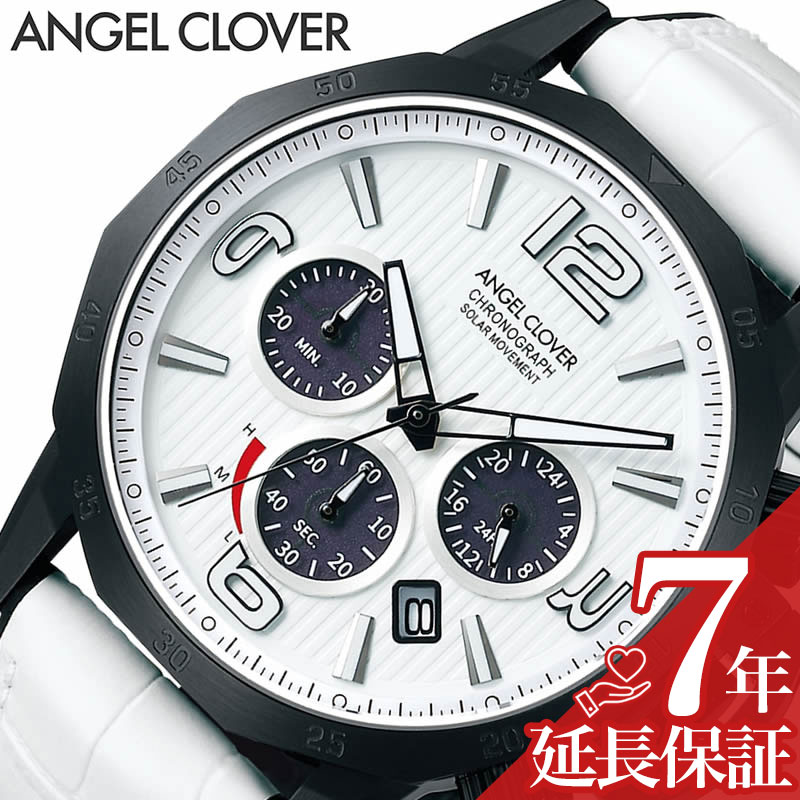 初売り 腕時計 メンズ Solar Craft Time タイムクラフトソーラー 時計 Clover Angel 腕時計 エンジェルクローバー 当日出荷 ホワイト ギフト プレゼント 仕事 スーツ オシャレ シンプル カジュアル 防水 クロノグラフ ソーラー ブランド 人気 新作 正規品