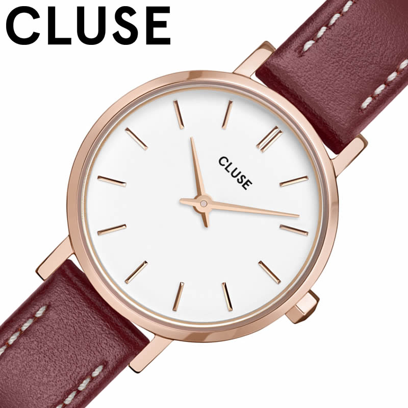 クルース 腕時計 CLUSE 時計 ボーホーチック プチ Boho Chic Petite Leather Dark Red Rose Gold Colour レディース ホワイト CW10504 人気 おすすめ おしゃれ ブランド プレゼント ギフト
