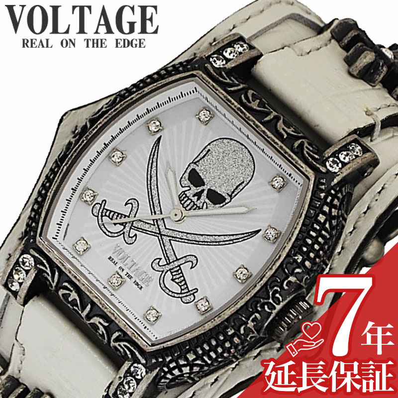 ヴォルテージ VOLTAGE 腕時計 チャーチ CHURCH メンズ VO-024S-01W 男性 ホワイト バイカー ロック 革ジャン コンチョ シルバー ハード 人気 おすすめ おしゃれ ブランド プレゼント ギフト｜腕時計専門店ハイブリッドスタイル