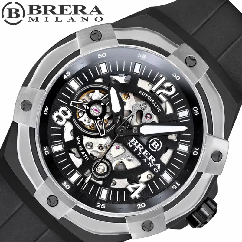 ブレラミラノ 腕時計 BRERA MILANO 時計 スーパースポルティーボ エヴォ SUPERSPORTIVO EVO メンズ ブラック 機械式 自動巻き オートマチック BMSSAS4503C イタリア ブランド 話題 新作 かっこいい おすすめ おしゃれ
