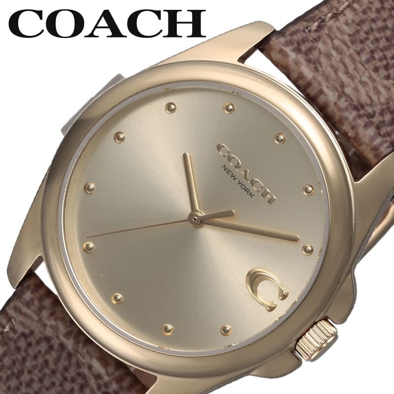 コーチ 腕時計 COACH 時計 グレイソン GREYSON レディース イエローゴールド ラグジュアリー カジュアル ファッション デート シンプル お出かけ 大学 アナログ かわいい CO-14504111 人気 おすすめ おしゃれ ブランド プレゼント ギフト
