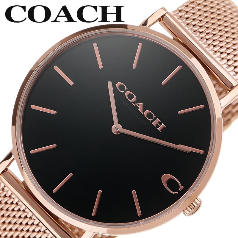【最大3,623円引き】【17%OFF】 コーチ 腕時計 COACH 時計 レディース ブラック クォーツ (電池式) シック 大人 デート かわいい CO-14602552 人気 おすすめ おしゃれ ブランド ラグジュアリー カジュアル ファッション シンプル お出かけ 大学 アナログ|腕時計専門店ハイブリッドスタイル