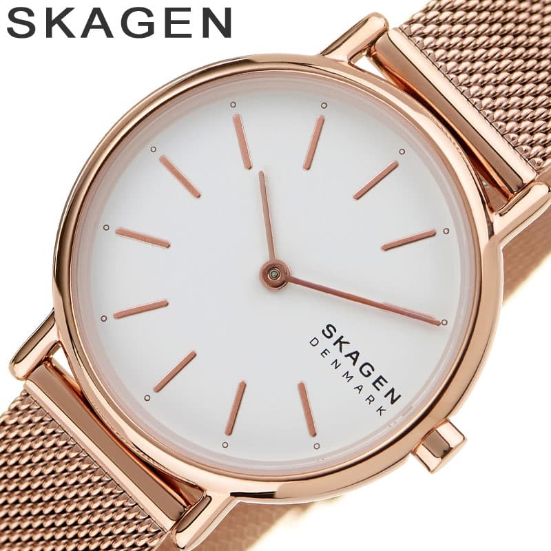 スカーゲン 腕時計 SKAGEN 時計 シグニチャー リレ SIGNATUR LILLE レディース ホワイト ゴールド デート お出かけ 大学 カジュアル シンプル アナログ カワイイ クォーツ (電池式) SKW2694 おすすめ おしゃれ ブランド プレゼント ギフト