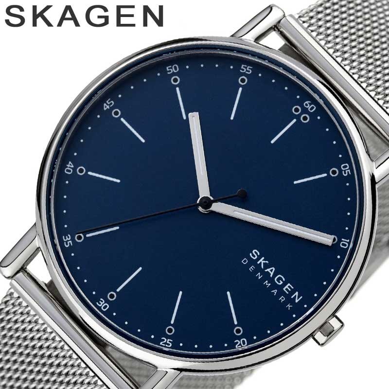 スカーゲン 腕時計 SKAGEN 時計 シグネチャー SIGNATUR メンズ ネイビー 男性 仕事 ビジネス オフィス スーツ 誕生日 記念日 贈り物 就活 就職活動 就職祝い 入学祝い 卒業祝い シンプル 薄型 軽い SKW6904 人気 おすすめ おしゃれ ブランド 定番 プレゼント ギフト