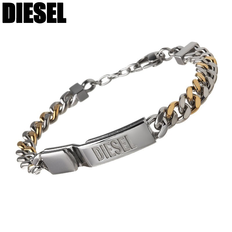 ◎ DIESEL/ディーゼル スタッズ２連ブレスレット Amazon.co.jp: ディーゼル 編み込みレザー 2連 ブレスレット