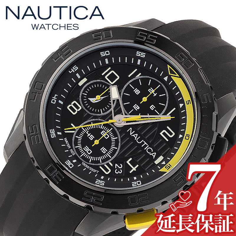 ノーティカ 腕時計 NAUTICA NST101 時計 エヌエスティークロノ101 メンズ 腕時計 ブラック アラビア数字 縦型 クロノグラフ サーフィン ラバー NAPNSS302 カジュアル スポーティ 海 ヨット 大きめ ビッグフェイス 人気 おすすめ おしゃれ ブランド プレゼント ギフト｜腕時計専門店ハイブリッドスタイル
