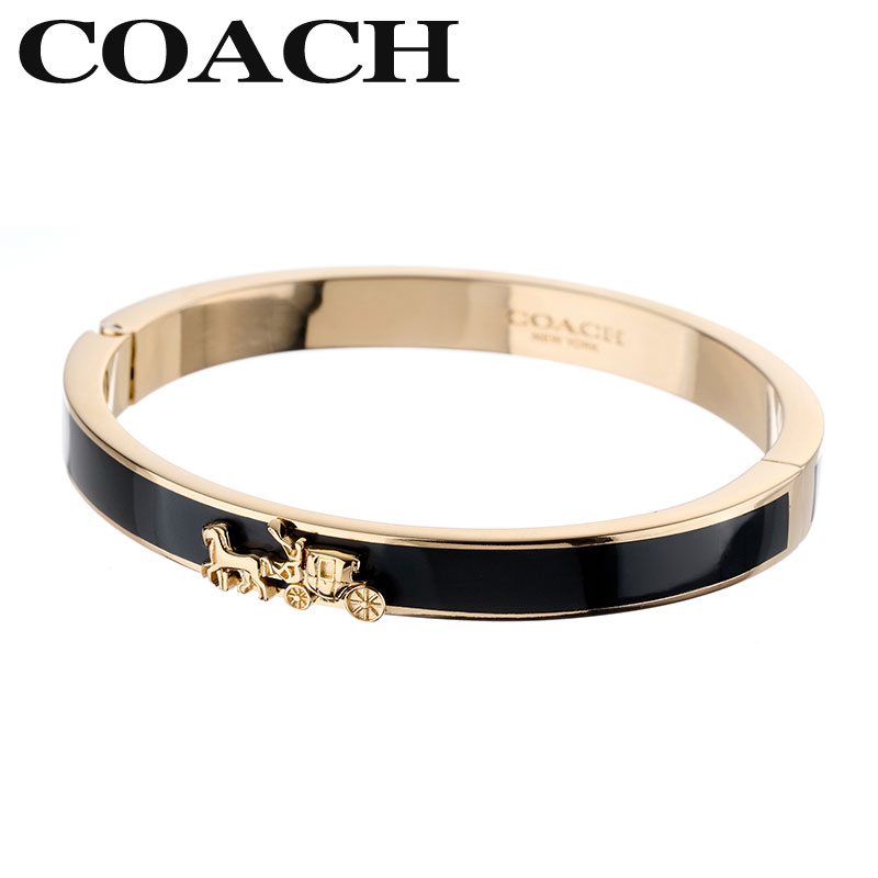 【選べるウォッチアクセケース】コーチ ブレスレット COACH バングル レディース 女性 アクセサリー アクセ ジュエリー ブラック ゴールド 335755GLD001 ブランド シンプル かわいい 大人 人気 おすすめ 彼女 お母さん 嫁 女友達 記念日 プレゼント
