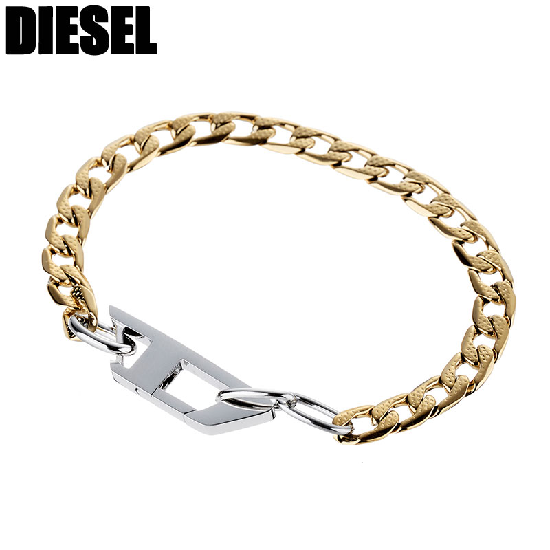 ディーゼル ブレスレット DIESEL DX1437931 メンズ 男性 アクセサリー アクセ シルバー ゴールド ブランド シンプル ステンレススティール 大人 人気 おすすめ おしゃれ 彼氏 父 お父さん 旦那 夫 友達 社会人 大学生 高校生 中学生 息子 甥 プレゼント