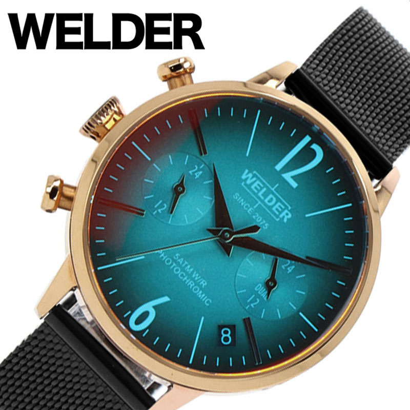 ウェルダー 腕時計 WELDER 時計 ムーディー Moody ユニセックス 腕時計 ブルー系 （偏光ガラス） WWRC726 人気 おすすめ おしゃれ 光沢感 光映え 光彩 高級感 華やかさ ファッション ビジネス ブランド プレゼント ギフト