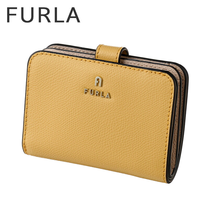 フルラ 財布 FURLA 二つ折り財布 レディース レザー 革 WP00315-ARE000-3592S コンパクト ウォレット シンプル カジュアル かわいい 上品 きれいめ イエロー 大学生 社会人 誕生日 記念日 彼女 妻 娘 母 恋人 夫婦 人気 おすすめ おしゃれ ブランド プレゼント ギフト 贈り物｜腕時計専門店ハイブリッドスタイル