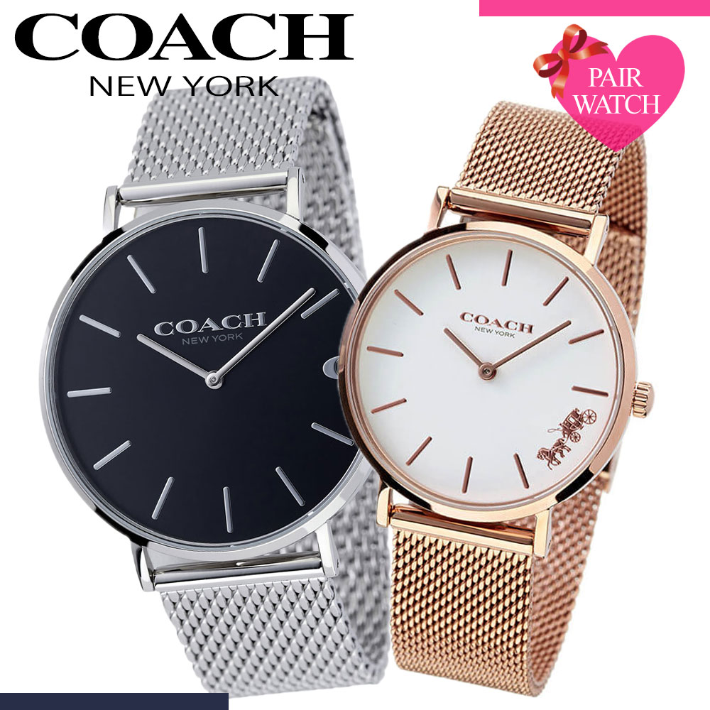 当日出荷 ペア価格 ペアウォッチ コーチ 腕時計 Coach 時計 チャールズ Charles ペリー Perry メンズ レディース 人気 ブランド メッシュ 薄型 ペア ウォッチ ローズゴールド おそろい 恋人 カップル 彼氏 彼女 結婚 記念日 誕生日 記念 プレゼント ギフト 母の日