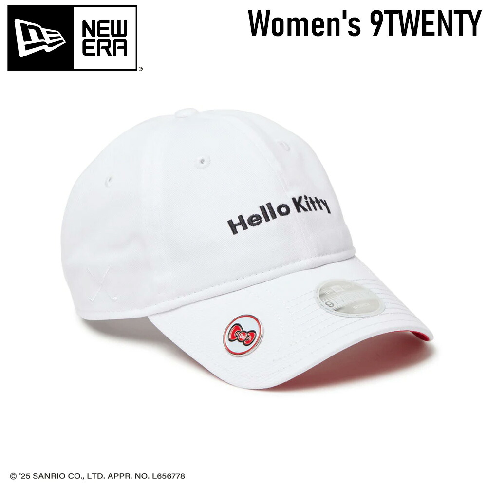 2025SS NEW ERA GOLF Women's 9TWENTY On Par HELLO KITTY ホワイト 14432178 ニューエラゴルフ ウィメンズ ハローキティコラボ ボールマーカー付き On-Par仕様 ニューエラ キャップ ユニセックス ギフト ゴルフ コンペ景品 202503