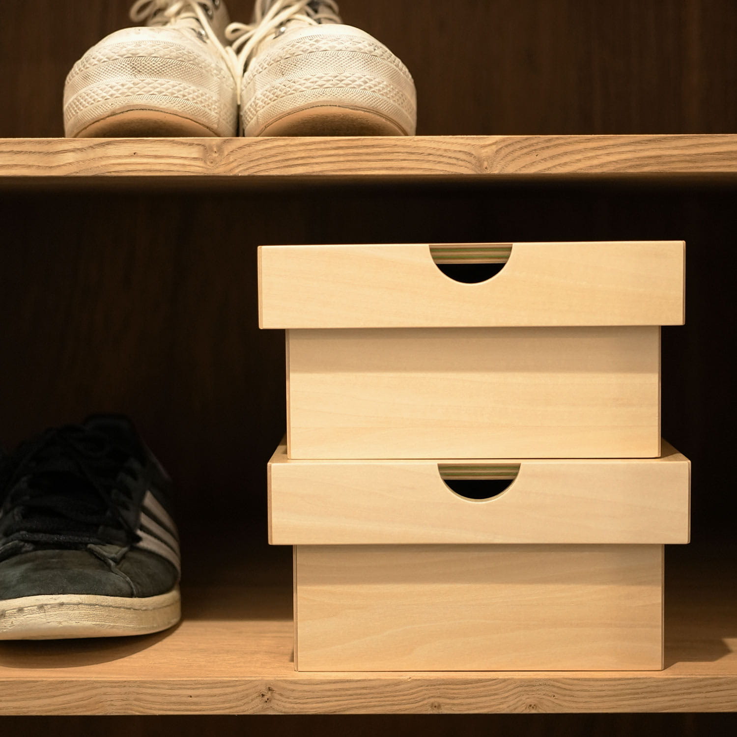 New Edition Furniture ニューエディションファニチャー スニーカーボックス 収納ボックス 靴 シューズケース 木製 ウッド くつ 蓋つき フタ ふた 木箱 小物入れ おもちゃ トレイ トレー インテリア おしゃれ 日本製 高級
