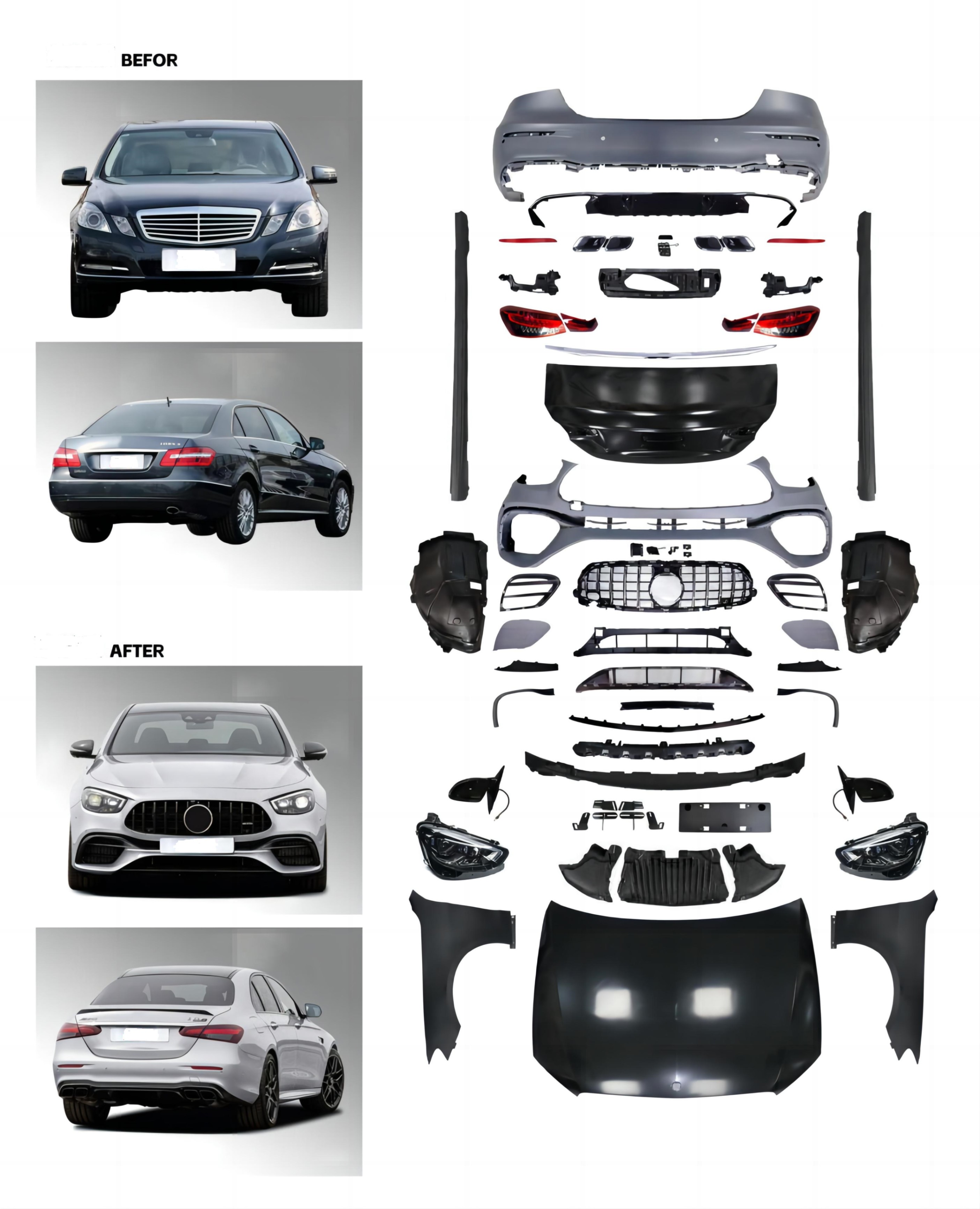 【新商品】Eクラス W212 →W213 後期 E63仕様 BODY KIT ボディーキット メルセデスベンツ 　社外品 W212-003