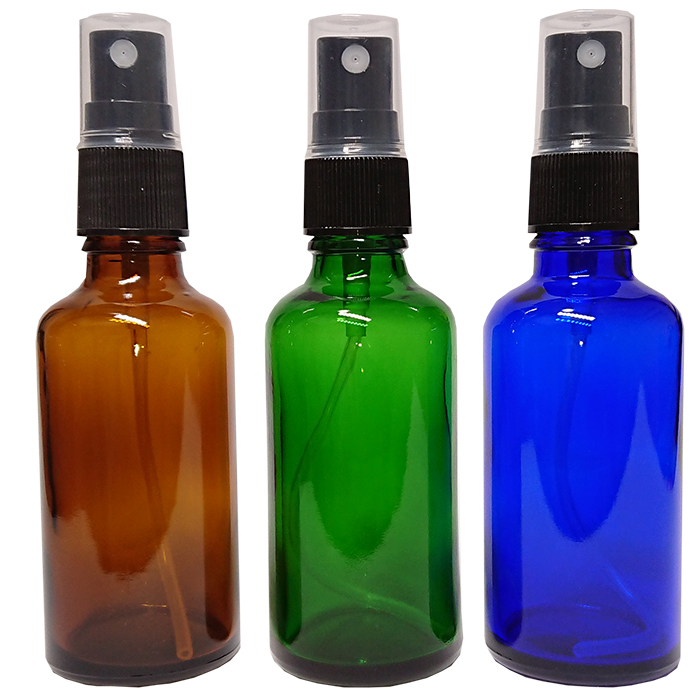 スプレーボトル 遮光 ガラス ボトル 遮光瓶 スプレー容器 香水 次亜塩素酸 遮光性 ガラス瓶 ガラス容器 紫外線 押し式詰替用ボトル 次亜