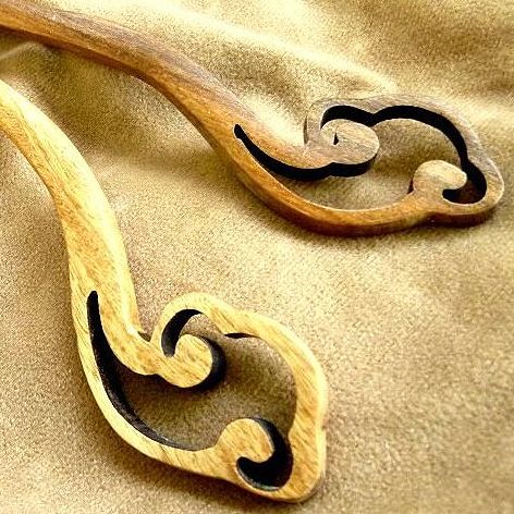 昭和レトロ 木製、金属製 簪　かんざし(?) 昭和レトロ 木製、金属製 簪 かんざし(?)