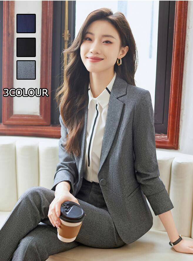 楽天市場】送料無料 女性スーツ 2点セット「ジャケット+パンツ」 就職