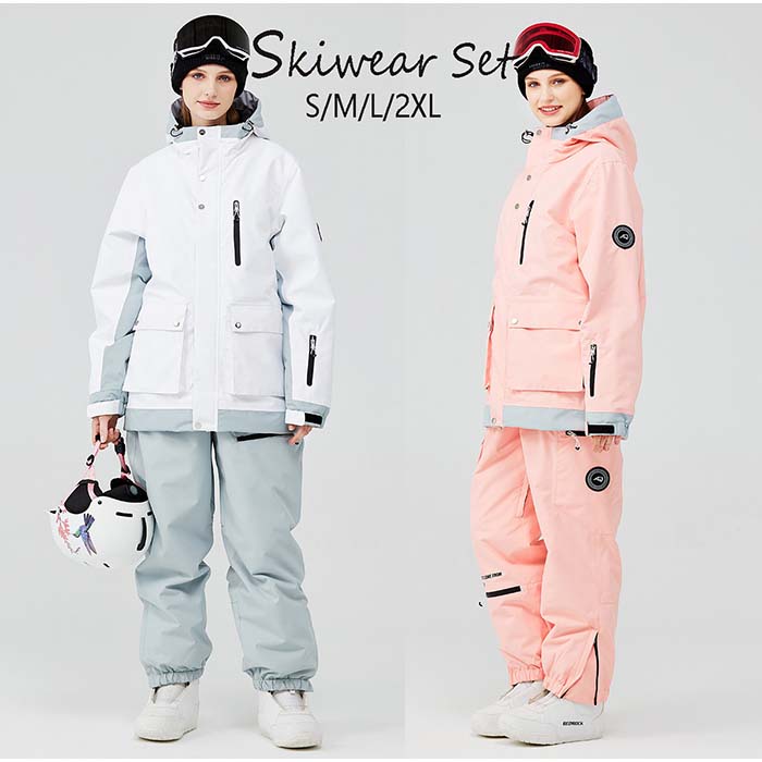 スノボーウェア スキーウェア 男女兼用 メンズスノボウェア スノーボード スキー 可愛い ペアスノーウェア 暖かい カップル スノボ ウェア レディース スノーボードウェア ボードウェア お揃い 防寒 大きいサイズ 上下セット ジャケット パンツ｜huayu店