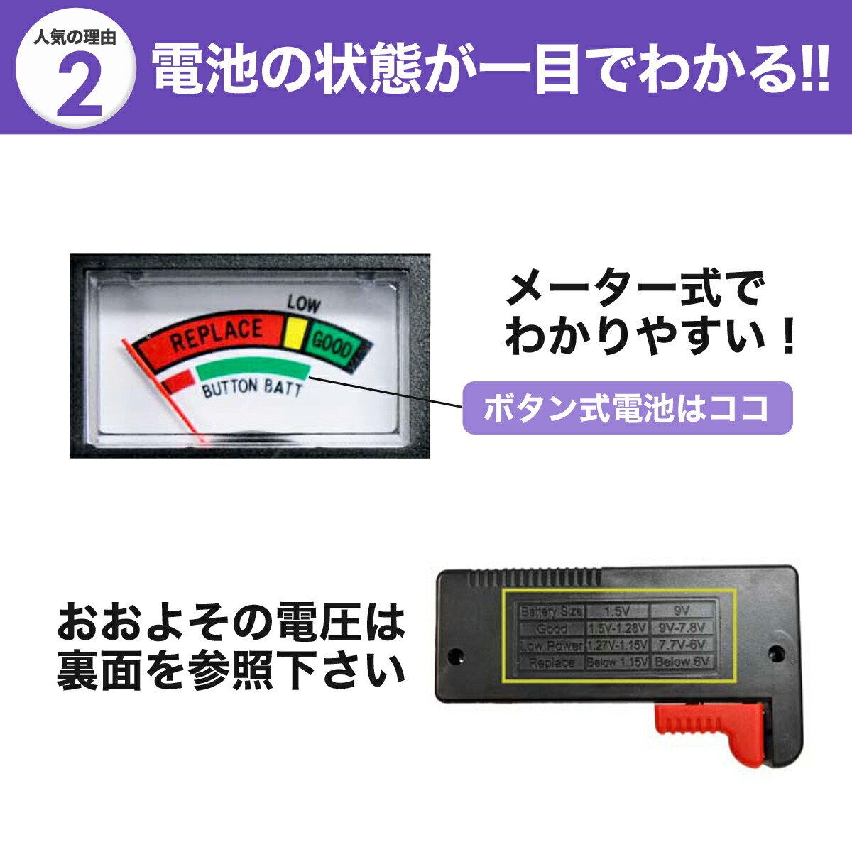 電池 チェッカー バッテリー 春 単4 ニッケル ニッカド コイン 水素 CR 単2 誕生日 計測 9V 残量 充電 乾電池 テスター 単3 小型  ホワイトデー 測定 単1 ボタン 角型 単5 アナログ 電池