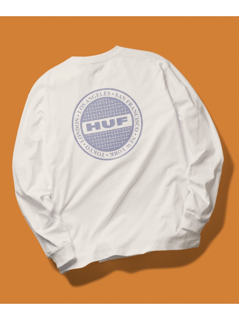 MANHOLE LS TEE / HUF ハフ Tシャツ ロンT 長袖 HUF ハフ トップス カットソー・Tシャツ ネイビー グレー ブラック ホワイト【送料無料】[ Fashion]