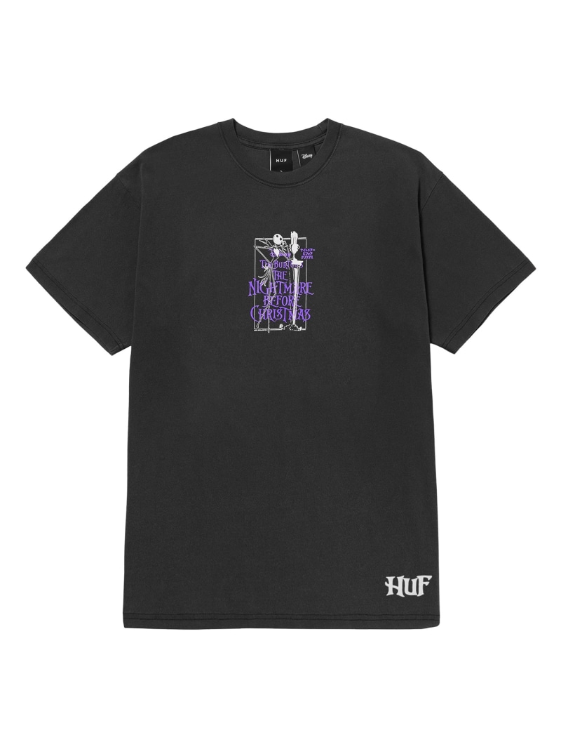 HUF X NIGHTMARE BEFORE CHRISTMAS TEE / HUF ナイトメア コラボ Tシャツ HUF ハフ トップス カットソー・Tシャツ ブラック【送料無料】[ Fashion]