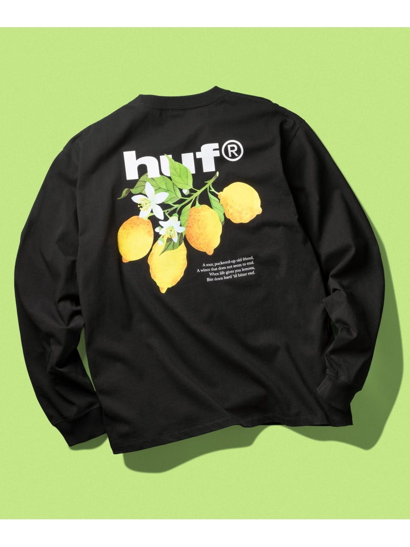 SOUR LEMON LS TEE / HUF ハフ Tシャツ HUF ハフ トップス カットソー・Tシャツ ブラック ホワイト ネイビー【送料無料】[ Fashion]