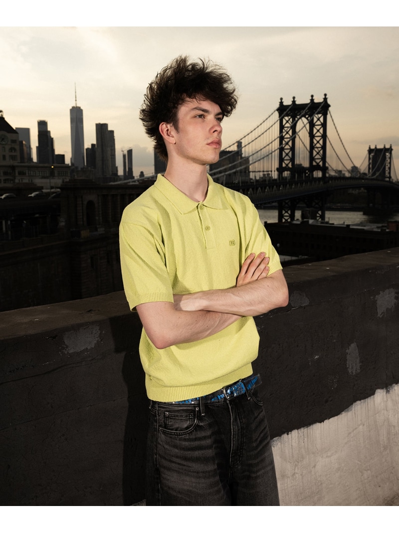SERIF H KNIT POLO TOP / HUF スポーツシャツ HUF ハフ トップス スポーツシャツ 白いこと 黒いこと【貨物輸送無料】[ Fashion]