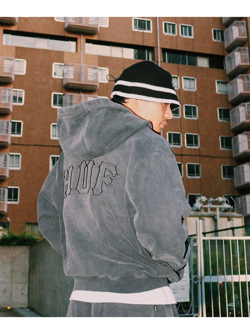 ARCH WIDE FULL ZIP HOODIE / HUF ハフ ジップパーカー フード HUF ハフ トップス パーカー・フーディー ブラック ネイビー【送料無料】[ Fashion]｜HUF