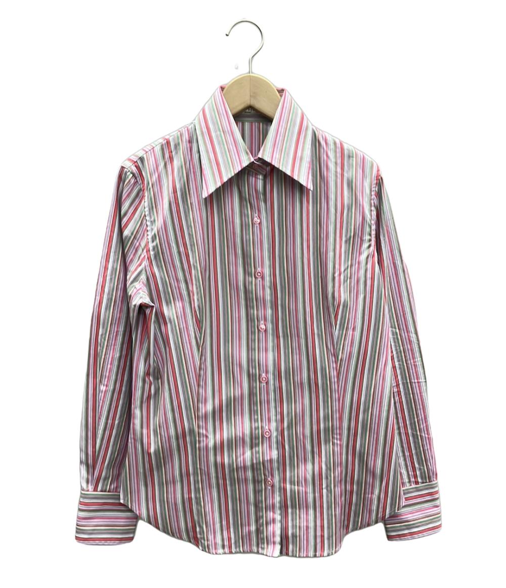 ETRO 豪華フリル 長袖ブラウス シャツ 44 ストライプ柄 エトロ ブルー系 ETRO - エトロ ETRO シャツの通販 by KOMEHYO ONLINE ラクマ店