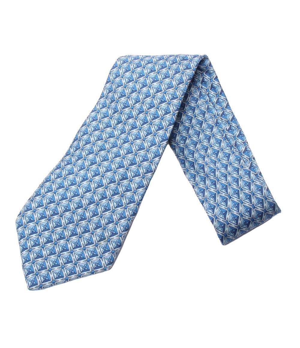 エルメス HERMES ネクタイ シルク100％ クローバー柄 メンズ HERMES