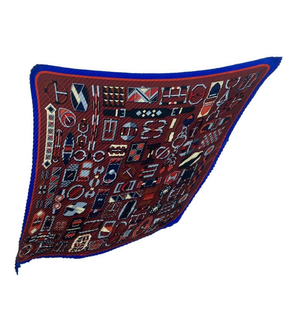 Hermes’ プリーツスカーフ　競馬　極美品　箱付き Hermes' プリーツスカーフ 競馬 極美品 箱付き