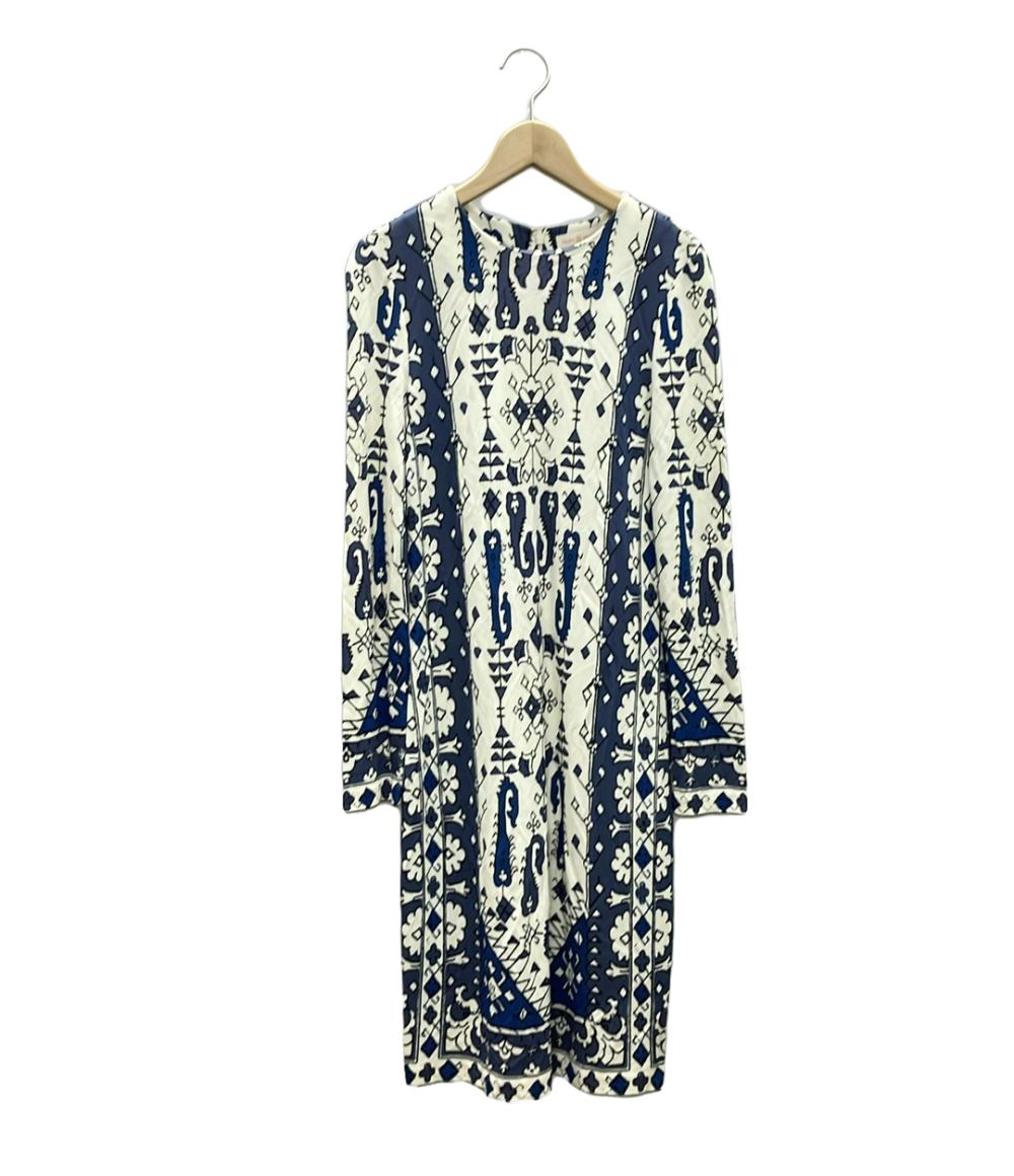 極美品 TORYBURCH*トリーバーチ シルク100%　総柄ワンピース ロング 美品】TORY BURCH トリーバーチ シルク 総柄ワンピース - メルカリ