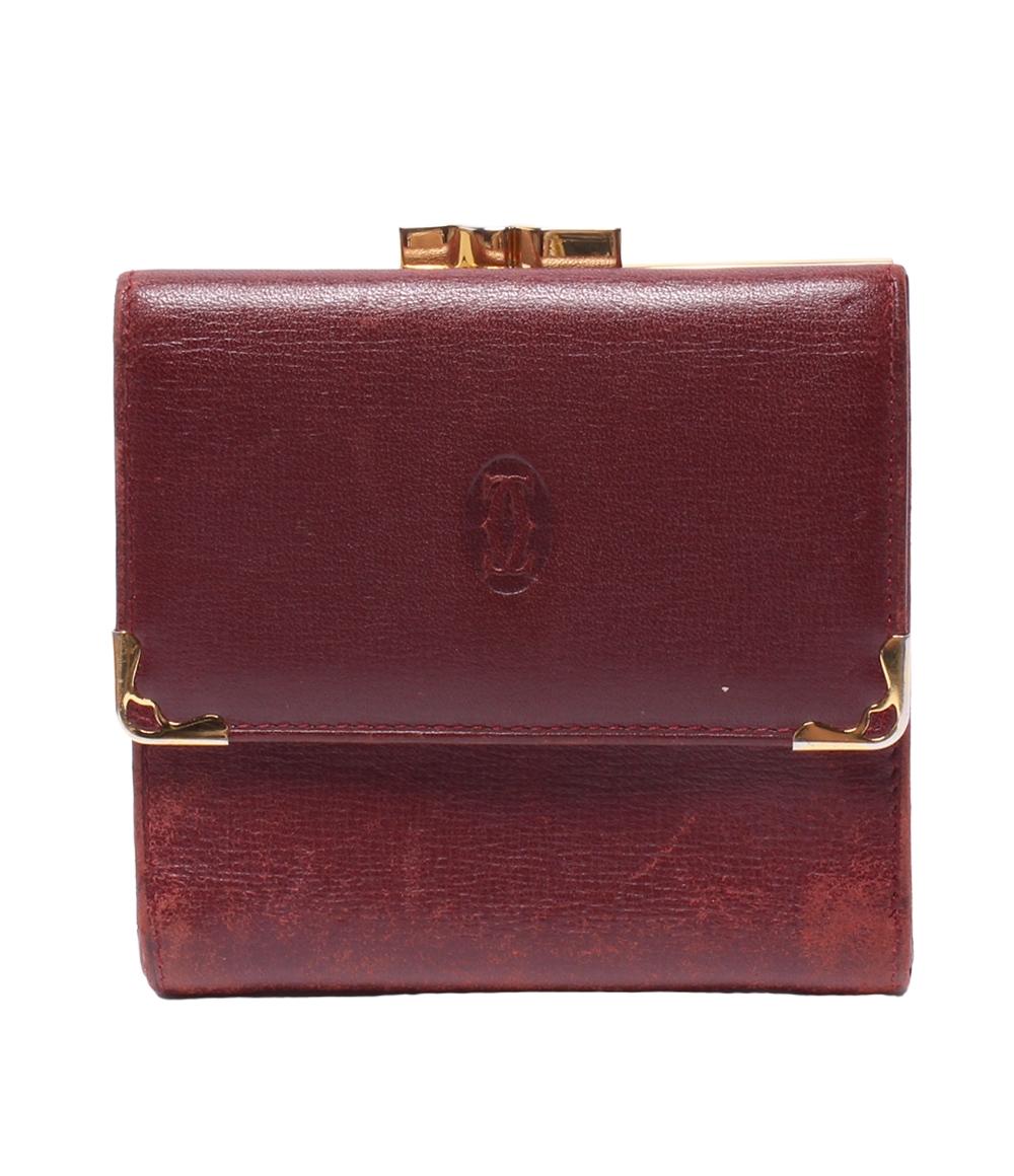 新品未使用✨Cartier マストドゥカルティエ　三つ折り財布　レザー　ボルドー 楽天市場】カルティエ 三つ折り財布 マスト ドゥ カルティエ